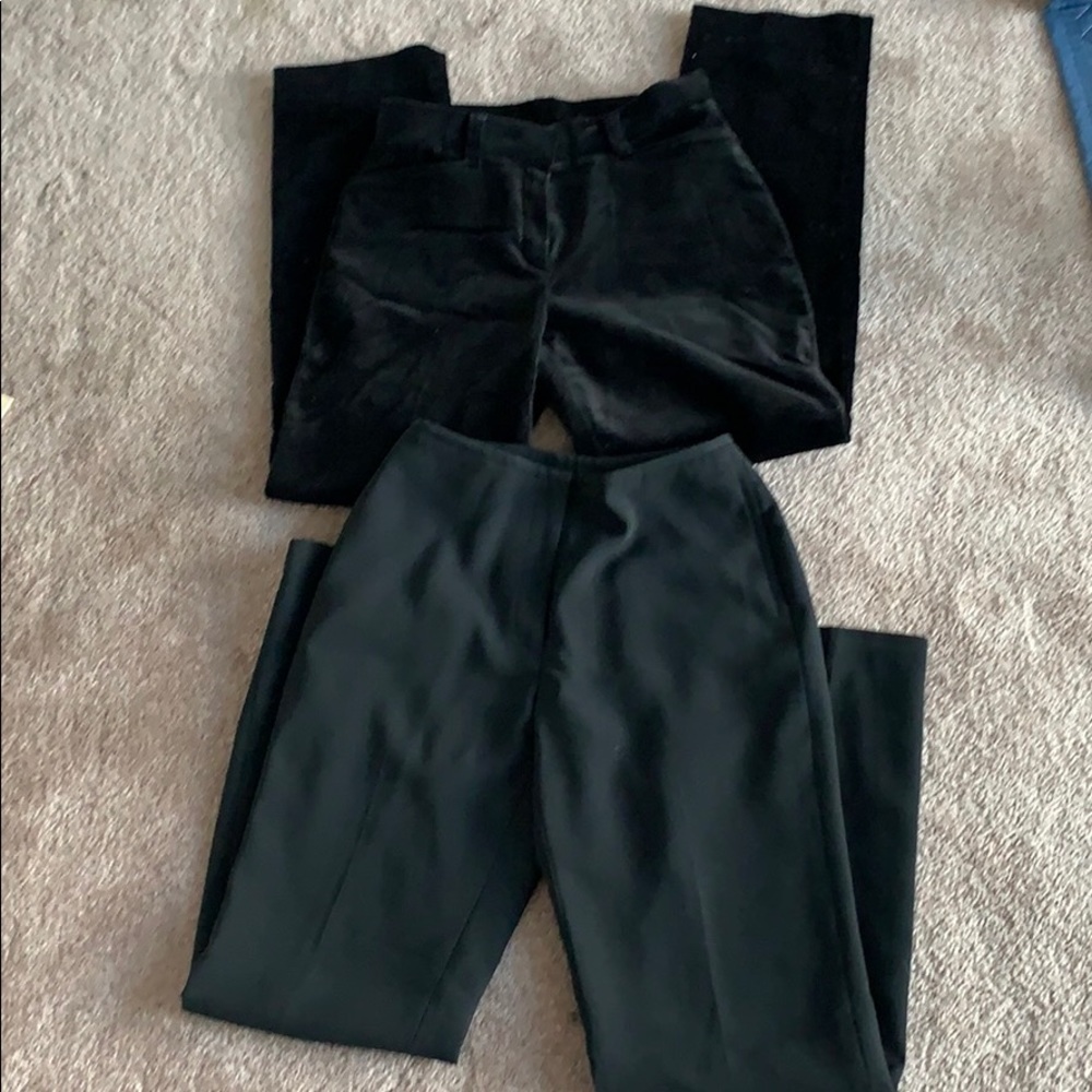 (2) black dress pants
